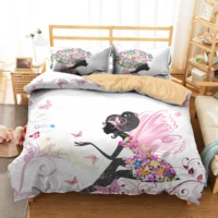 double duvet bedding cover butterfly beauty printed home textiles bedroom clothes with pillowcases bed linen