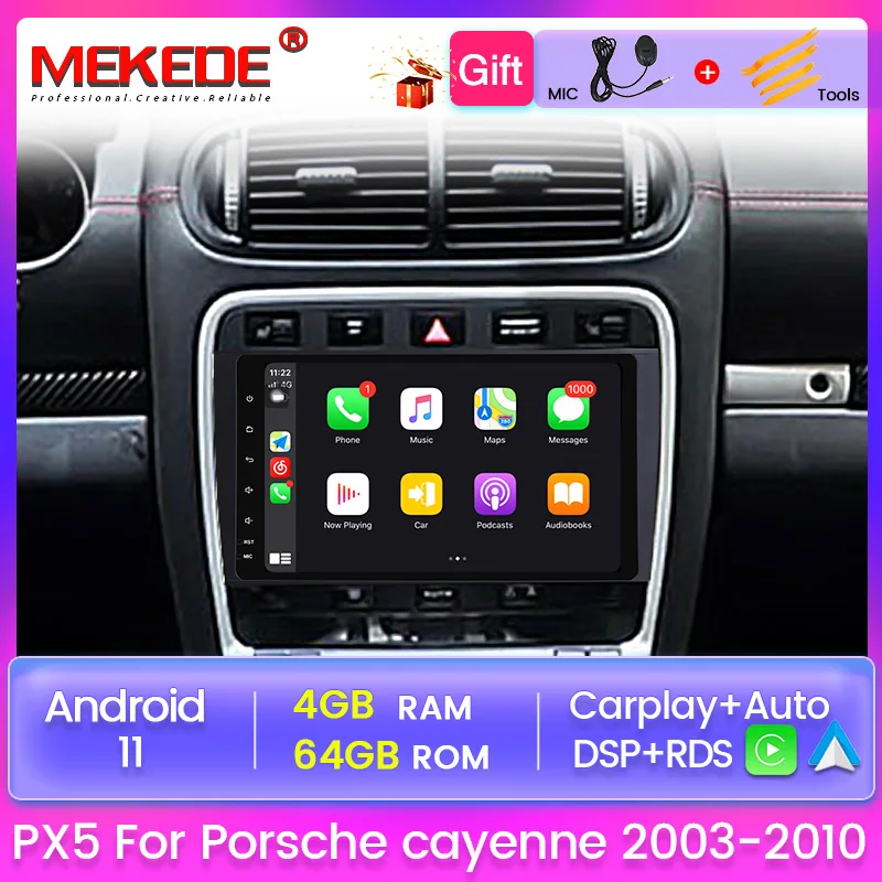 Автомобильный радиоприемник PX5 4 + 64G Android 11 для Porsche Cayenne 2003-2010 Мультимедиа GPS