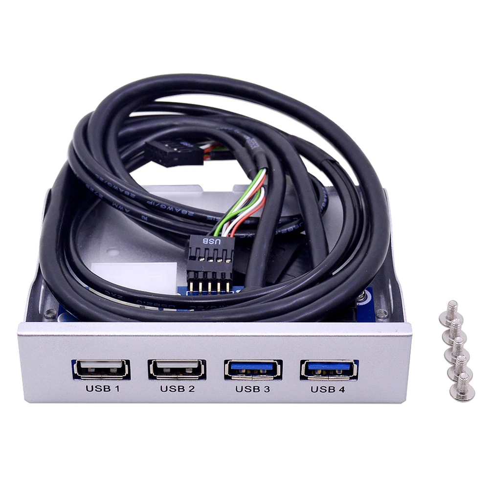 CHIPAL серебристый 4 порта USB 2 0 3 Передняя панель Hub 20Pin разделитель внутренний