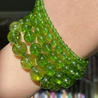 A + бусины из натурального зеленого кристалла перидота, круглые бусины россыпью для изготовления ювелирных изделий, аксессуары сделай сам для браслетов, ожерелий 4-12 мм, 15 дюймов