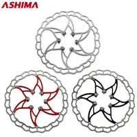 ashima aro 09 brake disc rotor ultralight only 64g mtb bike stainless steel 140mm 160mm 180mm 203mm with 6 bolts black red 1pc