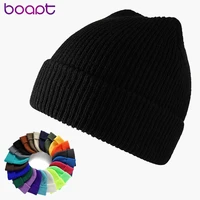 beanie unisex knit warm hat ski soft hip hop clearance winter hat men women solid color cuff bonnet acrylic casual cap fashion