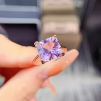 natural amethyst ring large grain luxury classic fashion ladies jewelry s925 sterling silver 18k gold engagement autumn new prod