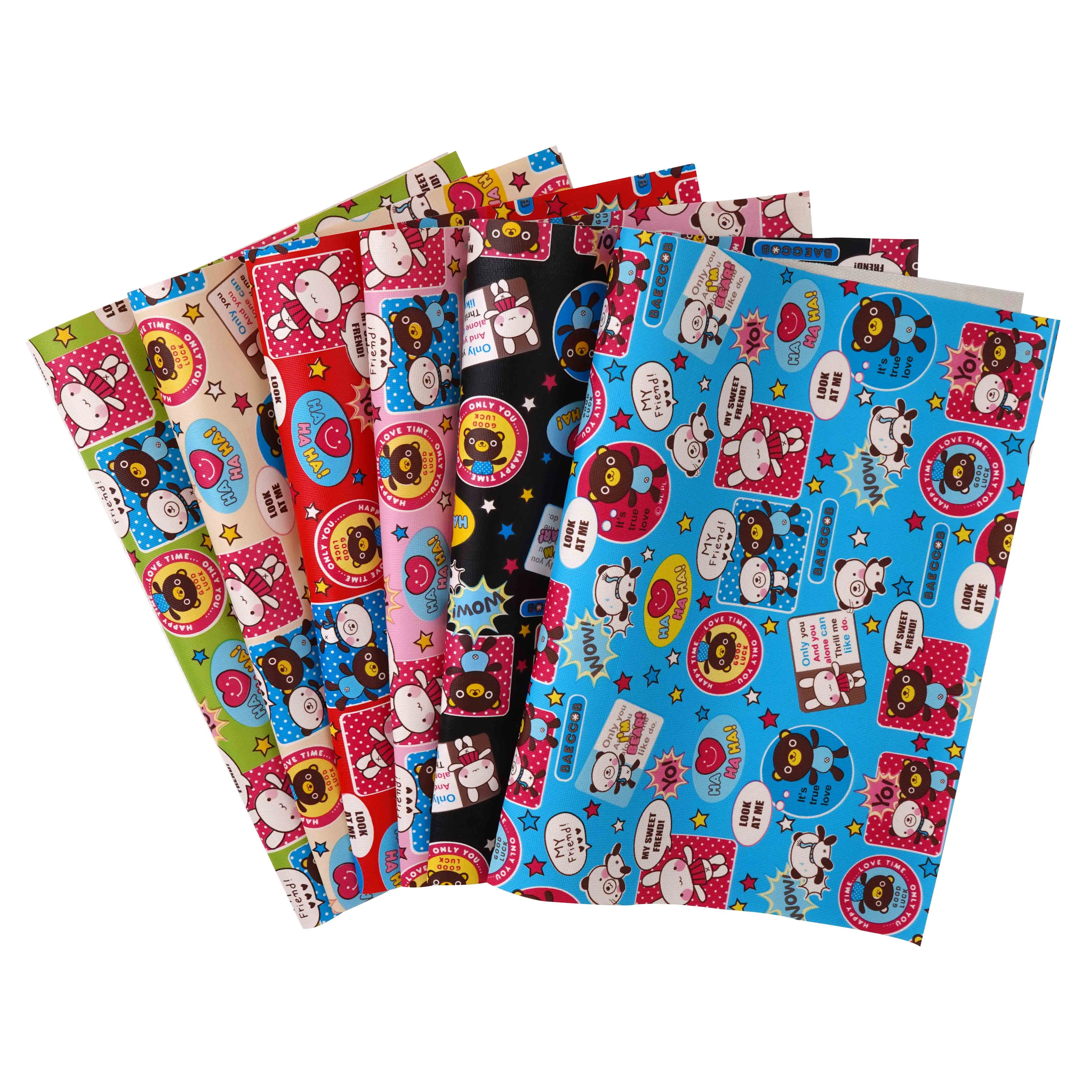 Libra A4 лист 8 &quotX11.8&quot искусственная кожа ткань кролик и медведь напечатаны для