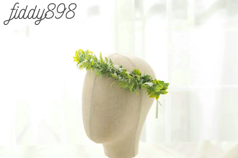 Зеленая Цветочная корона свадебная головная повязка для невесты на выпускной