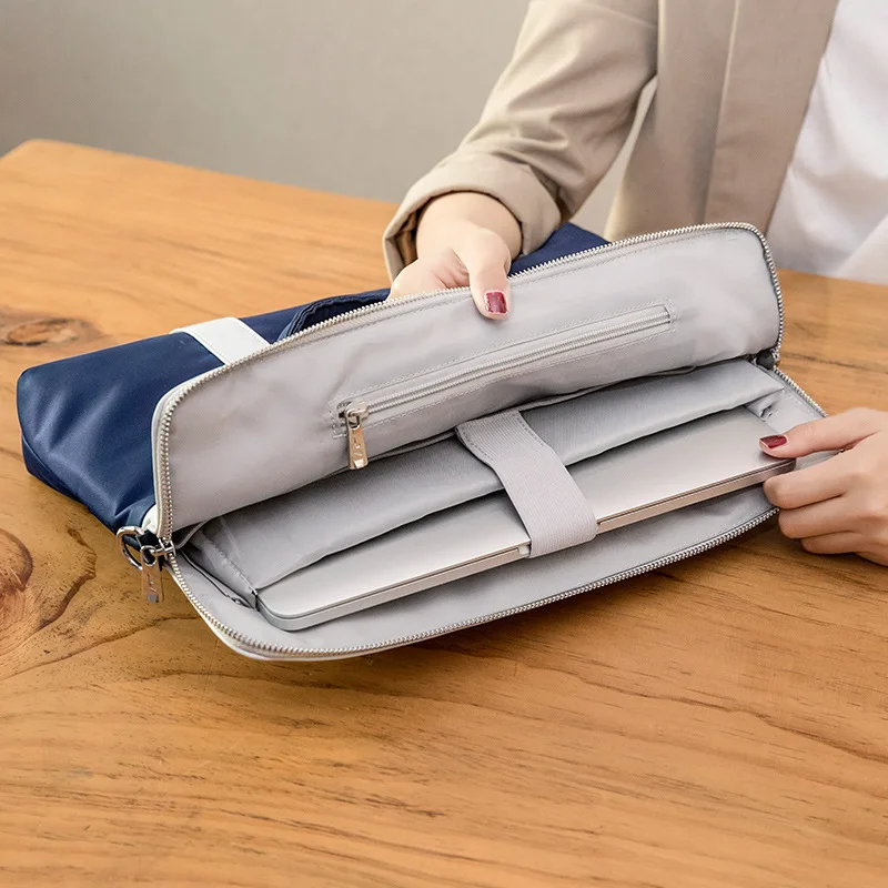 Portable Briefcases Women Travel Shoulder Bags Laptop Protection Handbags Office Document Organizer Storage Pouch Accessories