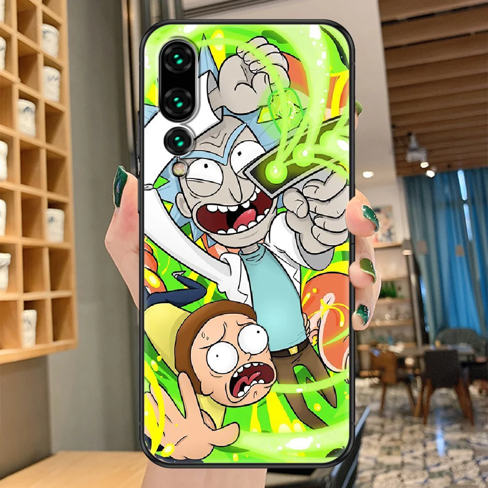 

Rick Anime Morty Phone case For Huawei P Mate P10 P20 P30 P40 10 20 Smart Z Pro Lite 2019 black tpu shell silicone waterproof