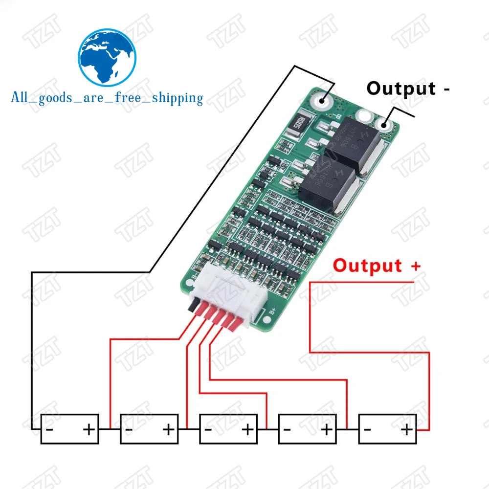 TZT 5S 15A литий-ионный литиевый аккумулятор BMS 18650 Защитная плата для зарядного устройства 18 в 21 в схема защиты сотового устройства