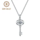 Ожерелье с подвеской в виде ключа из серебра 925 пробы с муассанитом