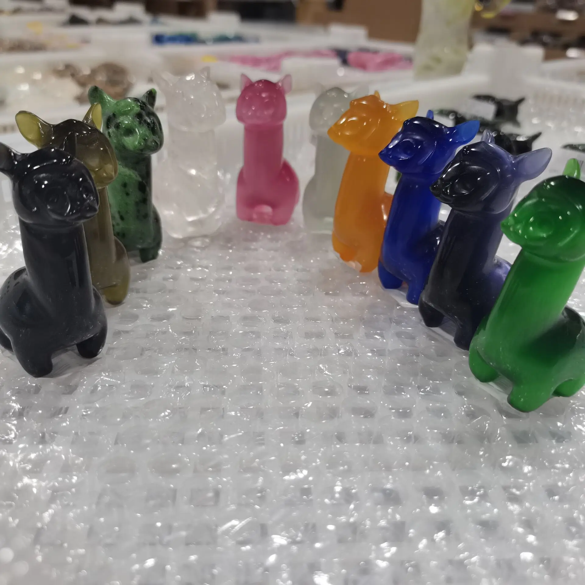 Фигурка альпака из натуральных камней ручная работа маленькая Викуна милый