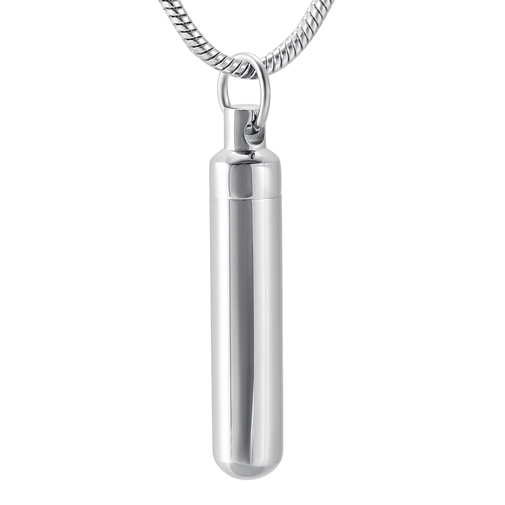 38 мм из нержавеющей стали кремация урна сувенир медальон оптом цилиндрическая памятная Бижутерия Ожерелье для праха для мужчин и женщин