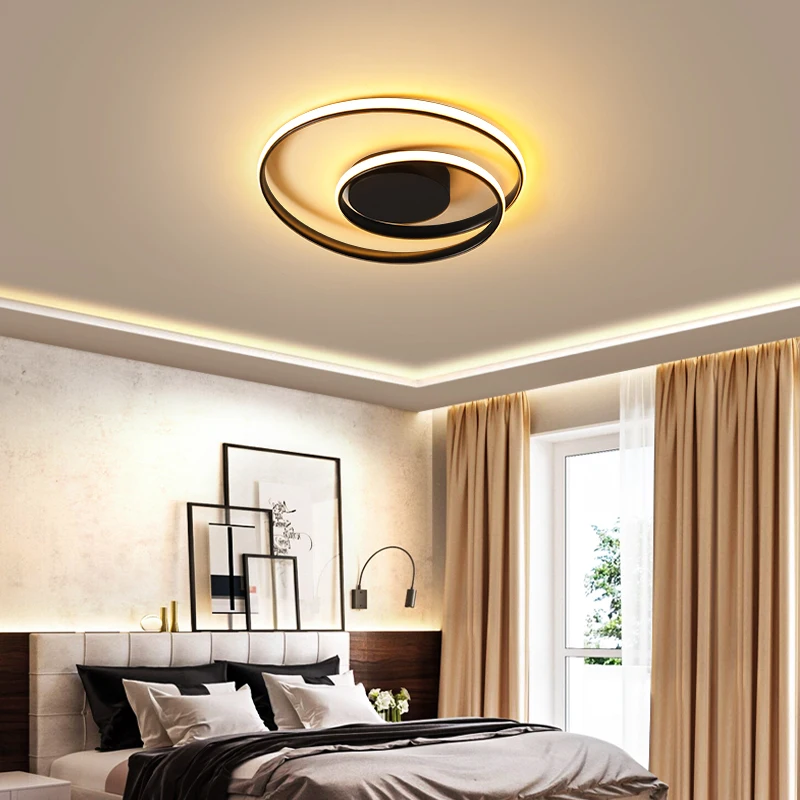 

New Modern Chandeliers LED Lamp For Living Room Bedroom Study Room White black color surface mounted lights Lamp Deco AC85-265V
