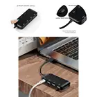 Практичный ABS 4 порта 4 порта USB3.0 разветвитель кабеля концентратор со световым индикатором для ноутбука док-станция