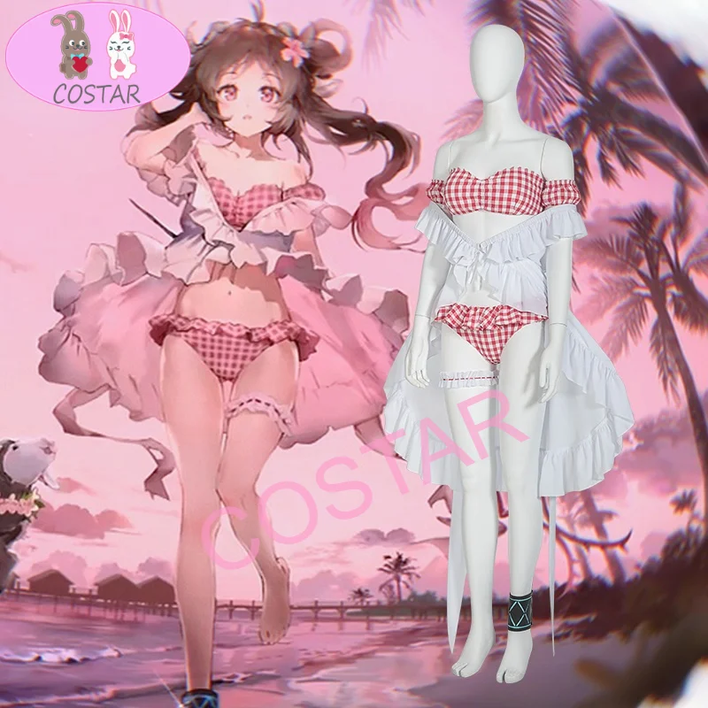 

Аниме! Женский купальник с изображением острова Родос, летний костюм для косплевечерние