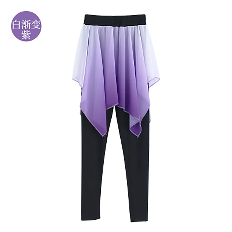 

Женские танцевальные тренировочные брюки, юбка для взрослых, шифоновые леггинсы, юбка, брюки, современные классические танцевальные штаны