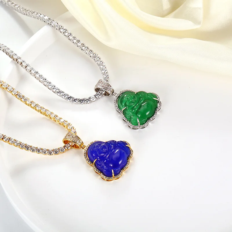 

Hip Hop Buddha Pendant Necklaces For Women and Men Gold Silver Color Colored Fashion Jewelry New Style