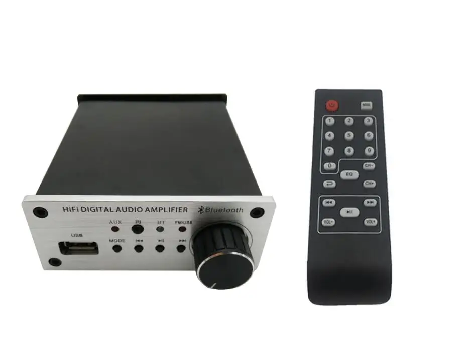 HIFI TPA3116 Bluetooth 4,2 цифровой аудио усилитель звука Amp плата 50 Вт+ 50 Вт Поддержка USB диск пульт дистанционного управления домашний кинотеатр - Цвет: Silver