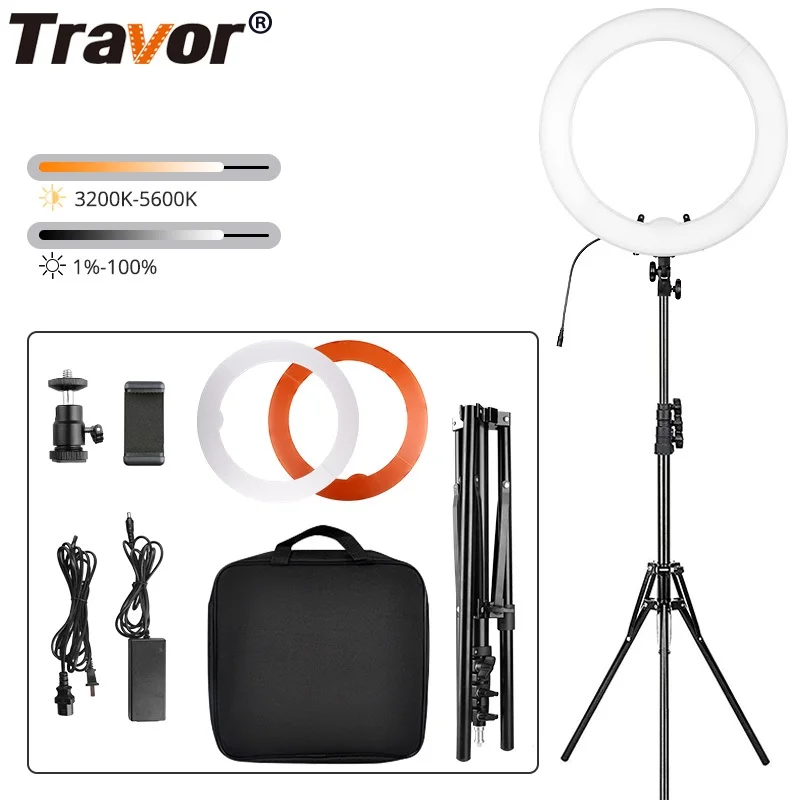 Travor для фотостудии кольцевой светильник 14 дюймов 18 светодиодный камеры и