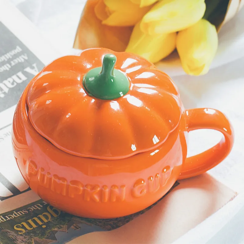 Пасторальная Тыква керамическая кружка забавная оранжевая маленькая тыква