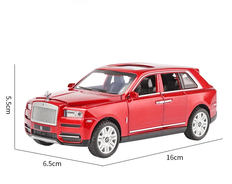 

1:32 Scale Rolls Royce Cullinan Diecast Car Metal Model Sound And Light Pull Back SUV 7 Doors Can Be Opened For Kids Gifts Toys