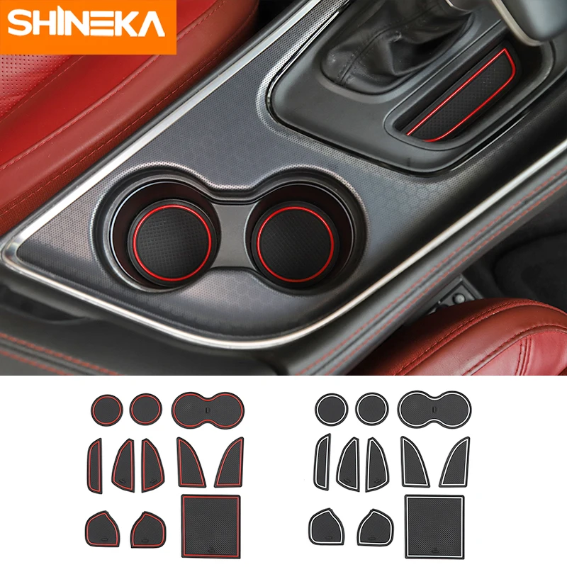 

SHINEKA Door Groove Mat For Dodge Challenger 2015+ Car Door groove pad Anti-Slip Anti-dirty Mat Accessories For Dodge Challenger