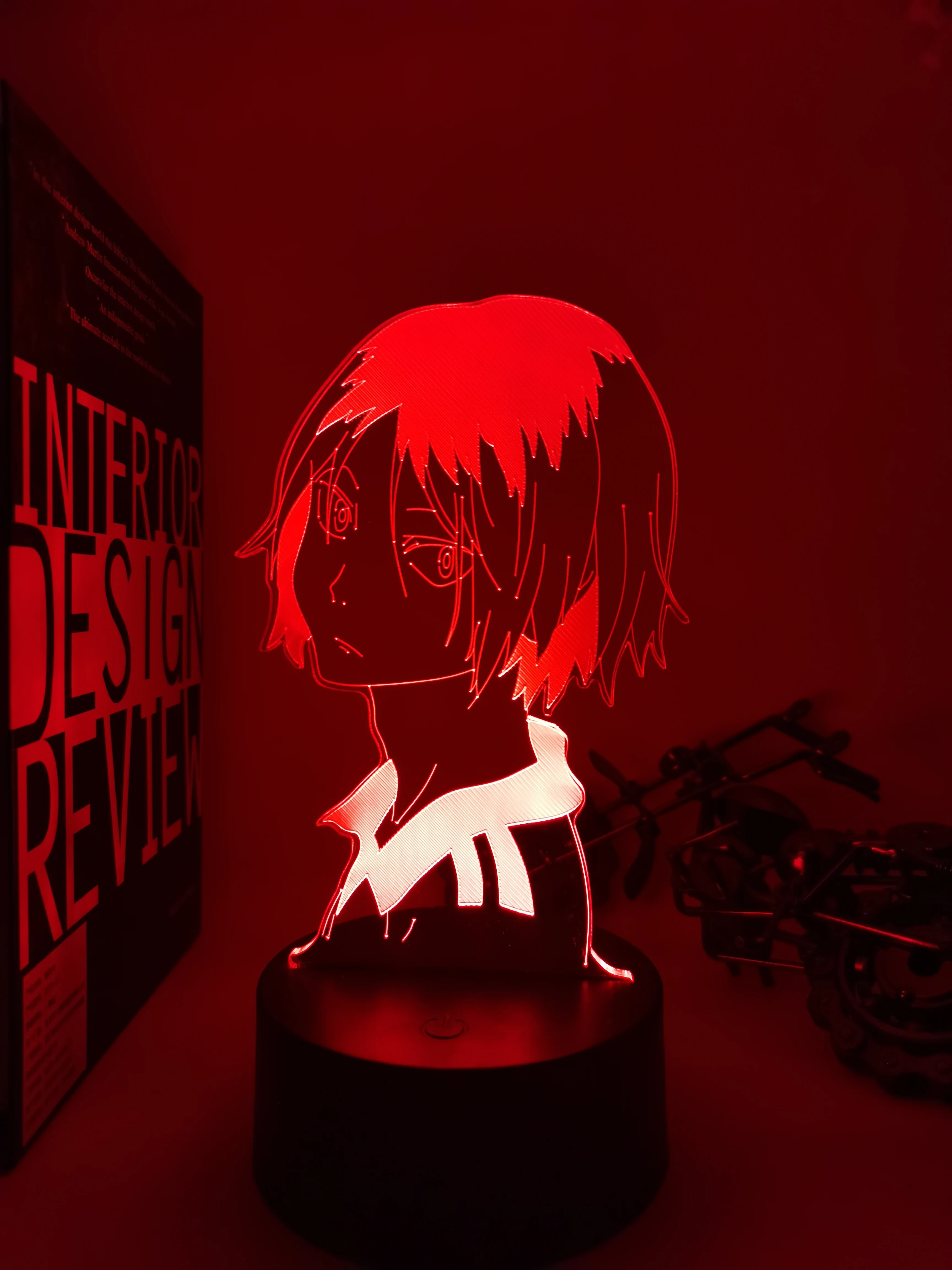 Kenma para Decoração de Quarto Noturna para Crianças Presente de Aniversário Haikyu!! Lâmpada Kozume Luz 3d Led 3 Luzes noturnas