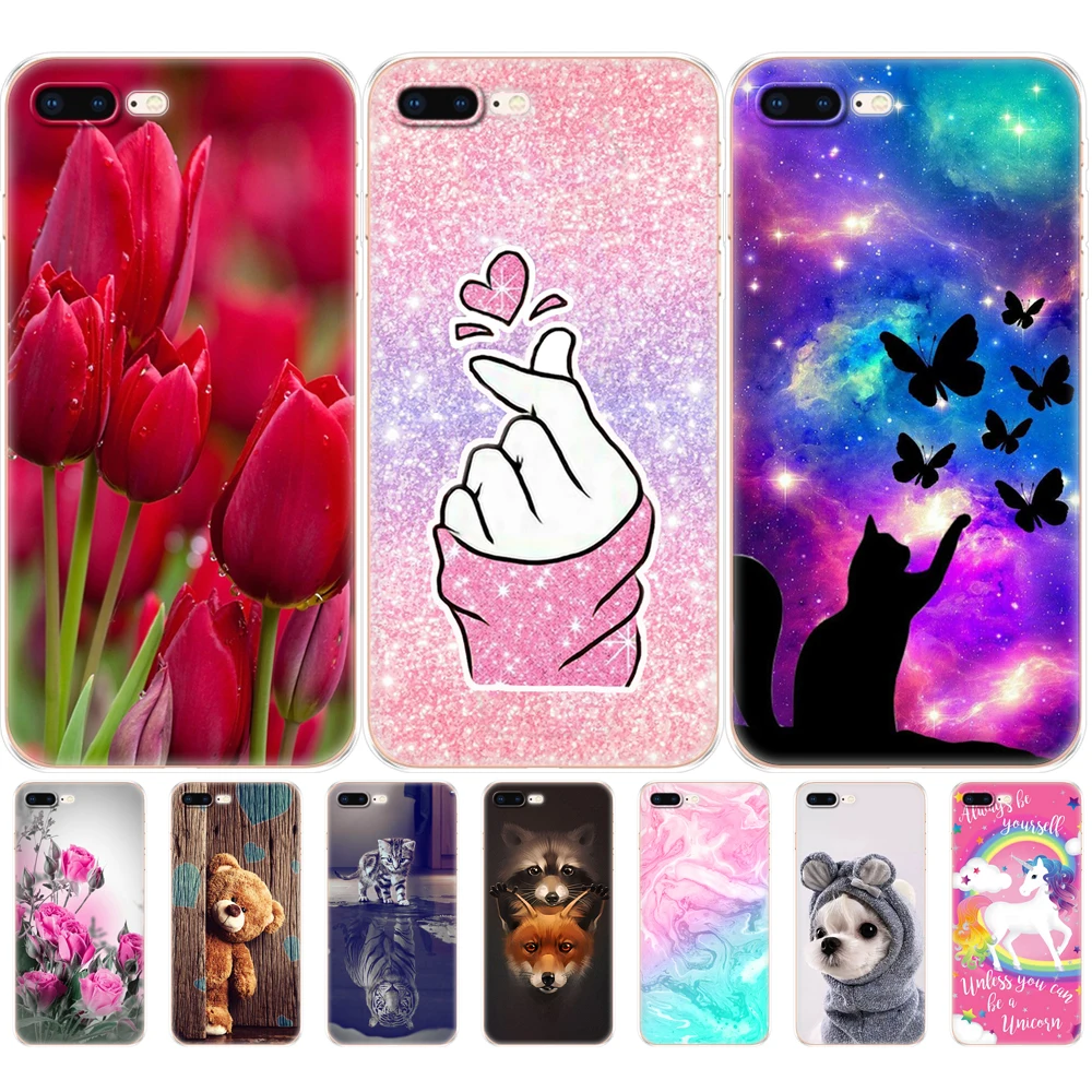 For iphone 7 8 Case Silicon Soft TPU Back Phone Cover For Apple iPhone 7 8 plus Case Etui Bumper Protective Coque Painting Shell