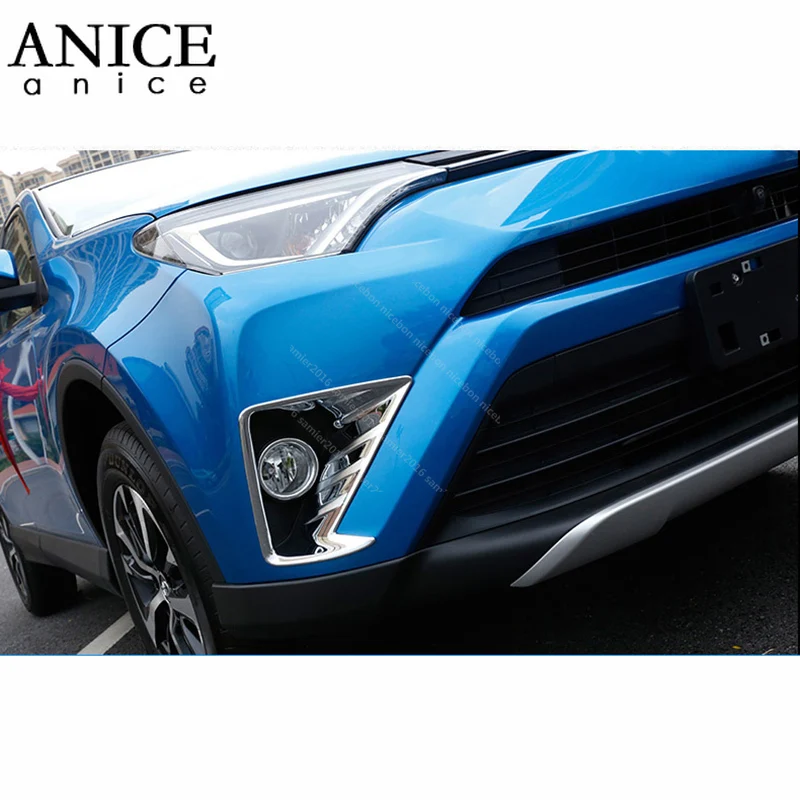 2 шт. подходит для TOYOTA RAV4 2016 2017 2018 Хромированная передняя противотуманная фара