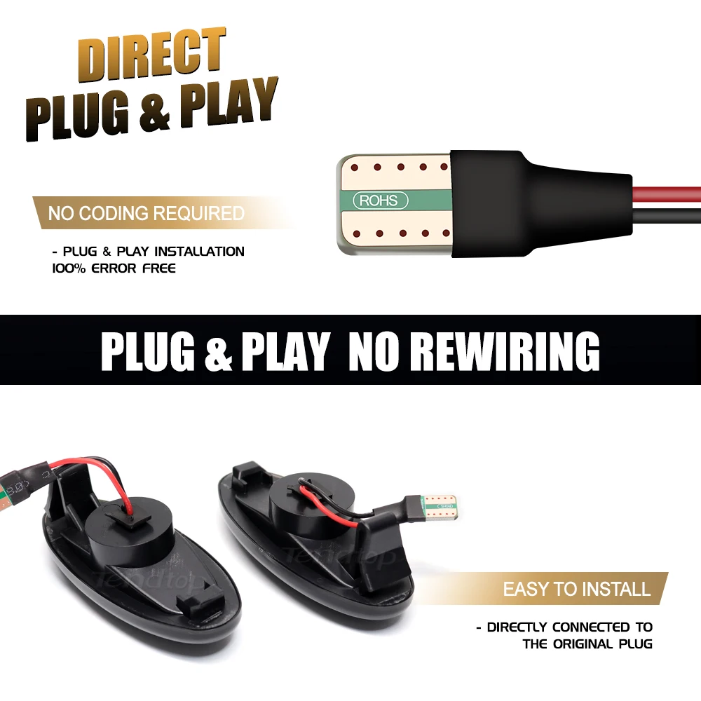 Динамический последовательный мигающий боковой габаритный фонарь для Nissan Navara D22