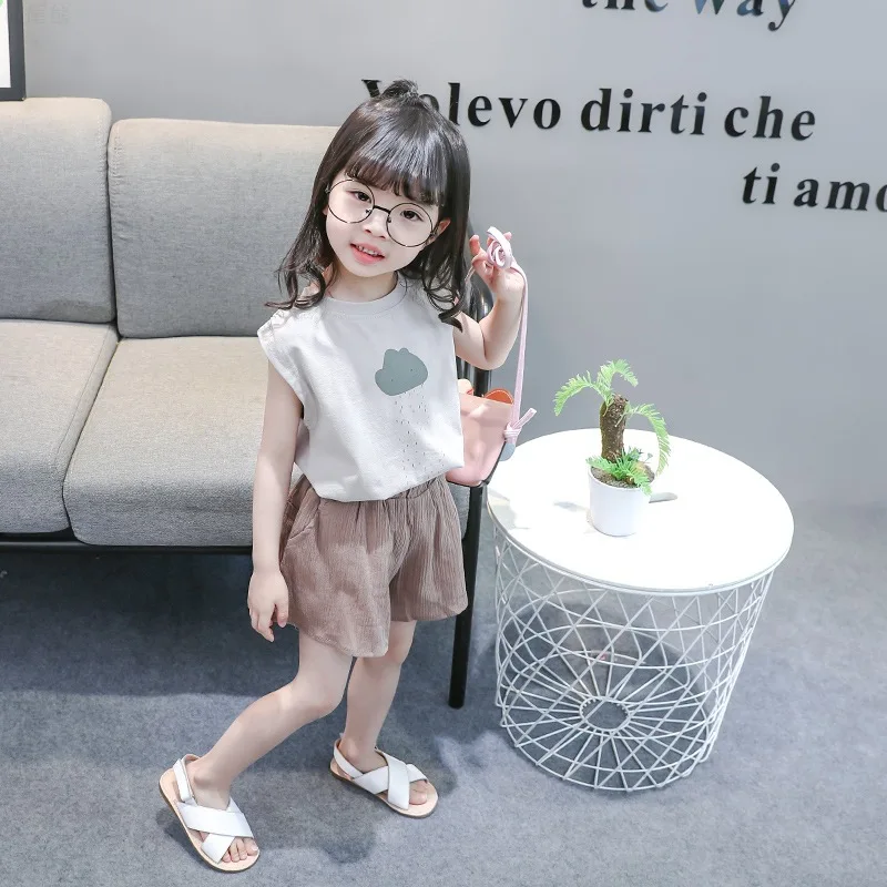 Одежда для мальчиков и девочек 1-5 лет летний комплект из двух предметов футболка