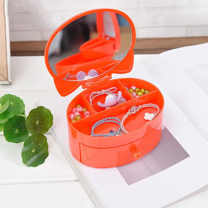 Пластиковая мини-коробка для детей ящик двойной хранения ювелирных изделий