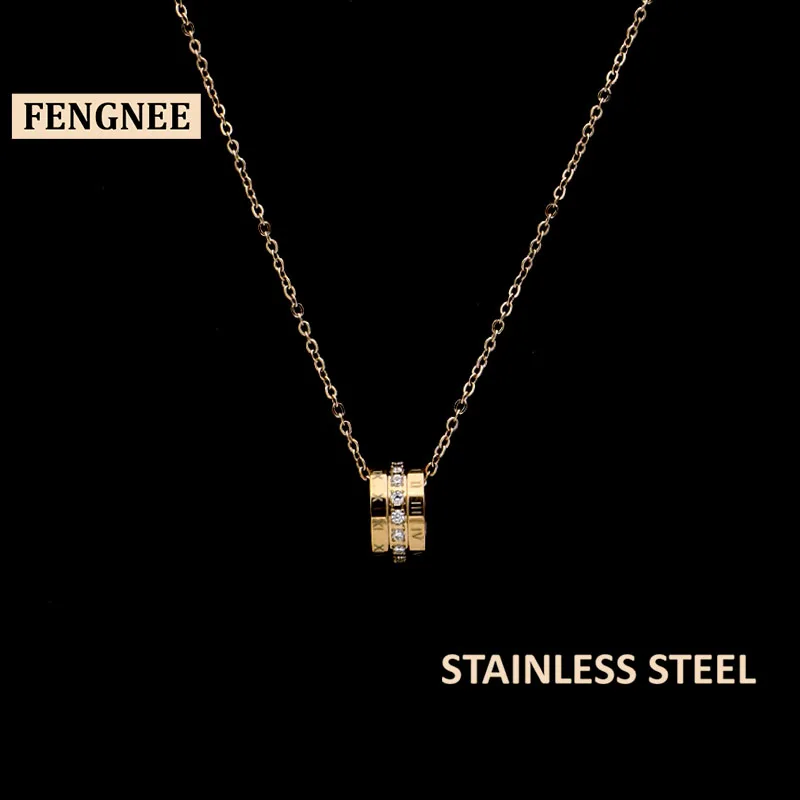 Fengnee Роскошные ювелирные изделия из нержавеющей стали для женщин Любовь розовое