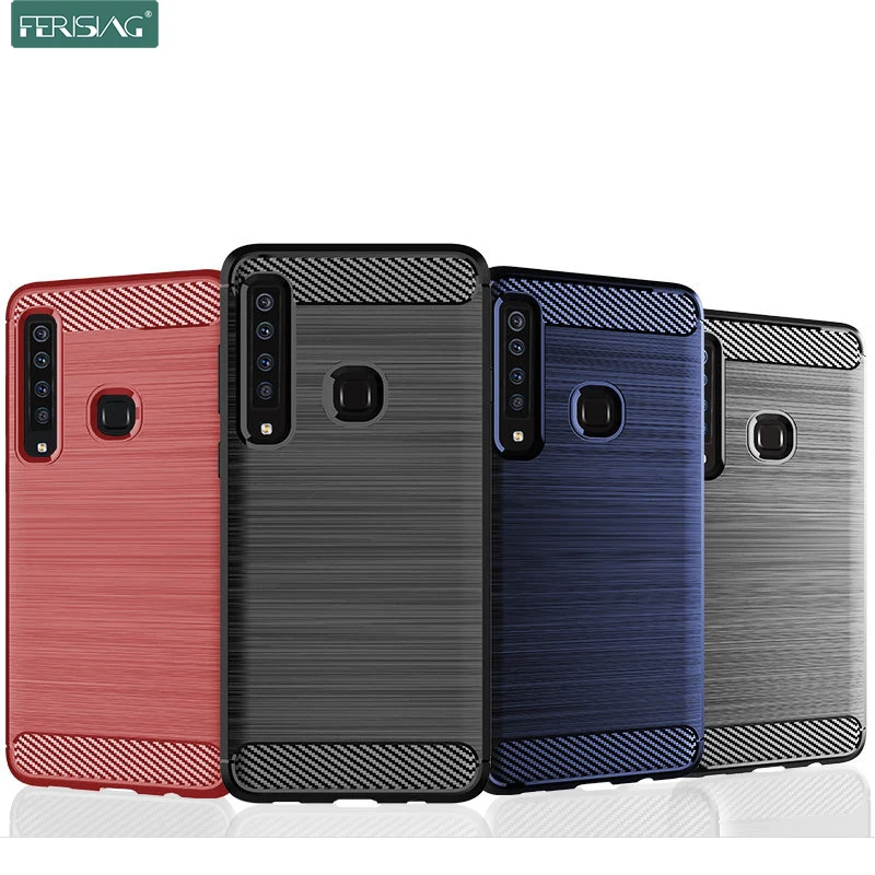 Чехол для Samsung Galaxy A9 2018 A9s силиконовый бампер из ТПУ противоударный карбоновый