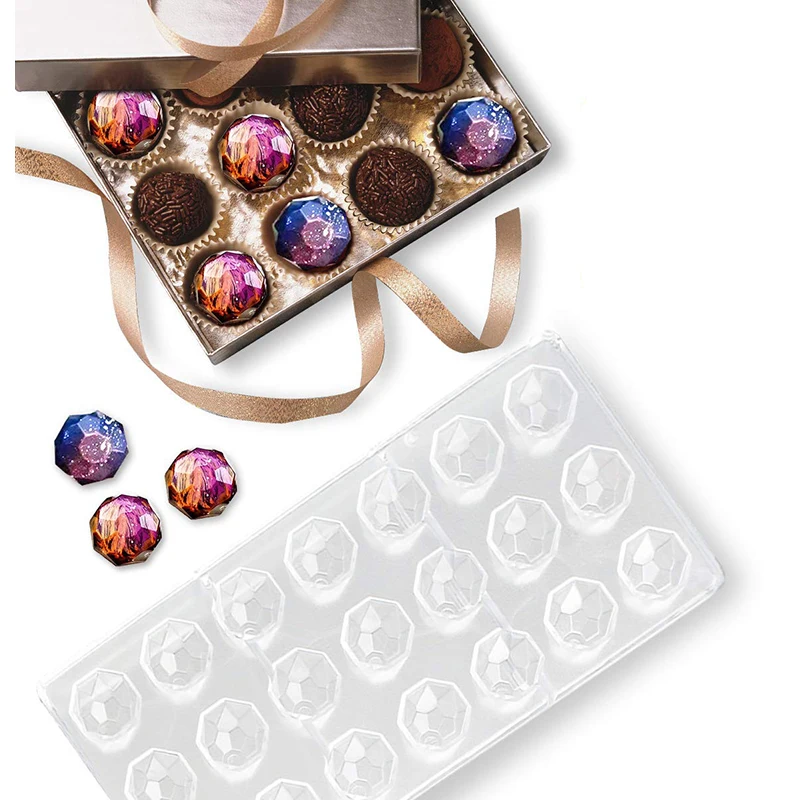 Полушаровая Пластиковая форма для шоколада Алмазная выпечки украшения торта