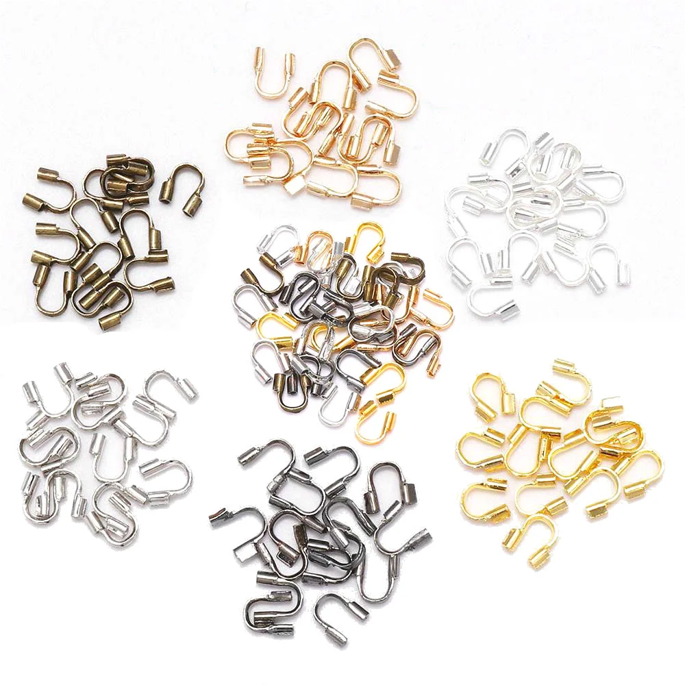 

100pcs/lot 4.5x4mm Wire Protectors Wire Guard Guardian Protectors Loops U Shape Accessories Clasps Connector for Jewelry Making