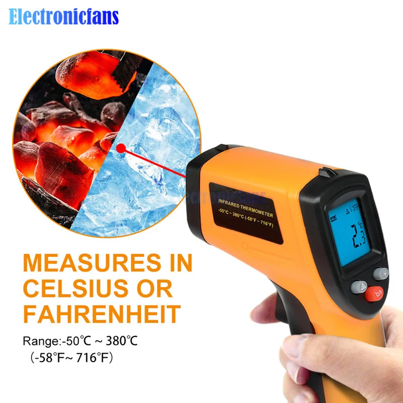 GM320 бесконтактный инфракрасный лазерный цифровой термометр с ЖК дисплеем