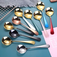 15 8 x 4 4cm stainless steel round head coffee stiring spoons tea dessert ice cream thicken spoon kitchen tableware tools