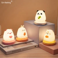 silicone baby kids night lamp for birthday christmas new year gift touch dimming brightness night light led cartoon cute toy