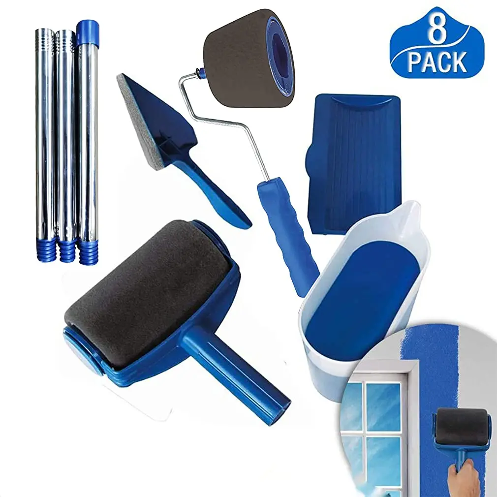 

8pcs Painting Runner Roller Brush Set Paint Runner Brush Kit Multifunctional House Handle Paint Rollers Runner Pro Tools Set
