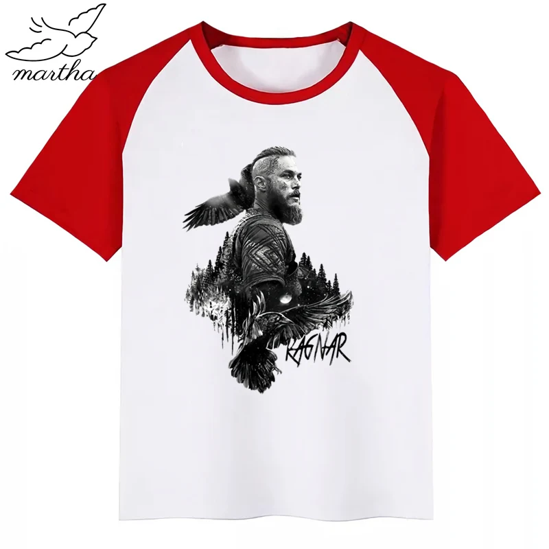 Футболка для маленьких мальчиков и девочек с изображением викингов детский топ