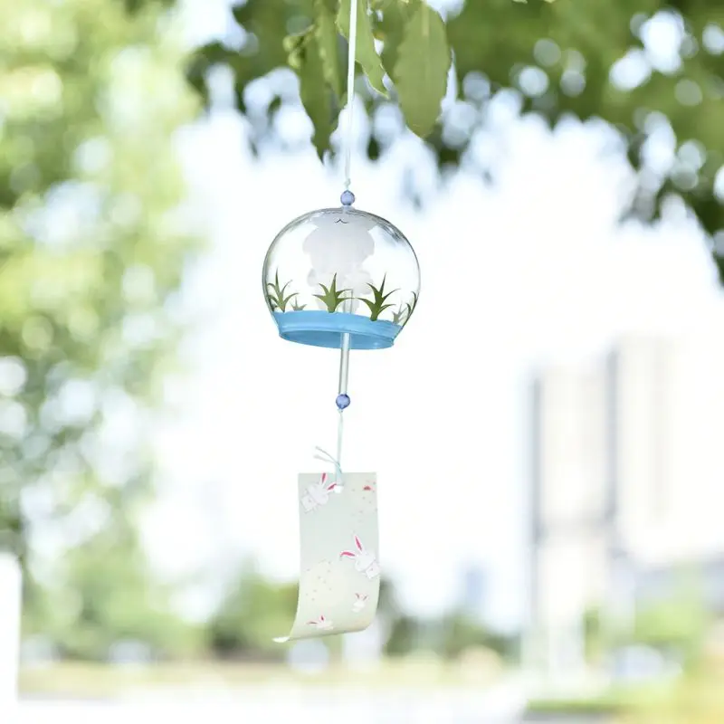 Wind Chimes Japan Style Wind Bells Wind Chimes Minimalism Handpaint Sakura Glass Home Garden Hanging Wind Bells Decoration