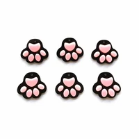 10pcspack lovely black cat claw with pink pad with hole acrylic accessories for diy earrings jewelry making wholesales