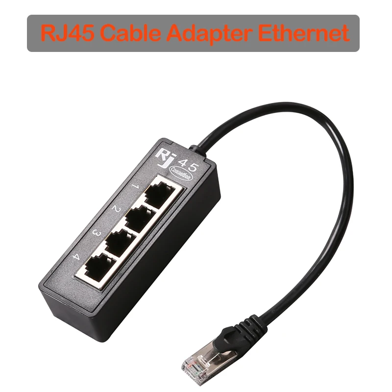 Разветвитель RJ45 для сети Ethernet сетевой адаптер с 1 штекером на 4 гнезда удлинитель