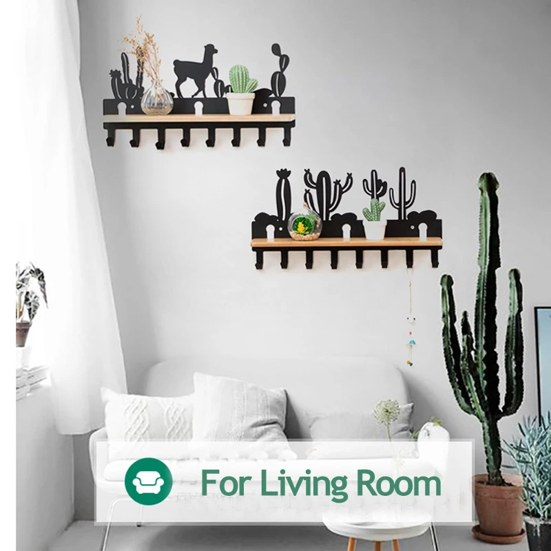 Настенная вешалка для одежды дырокол плавающий стеллаж деревянная полка