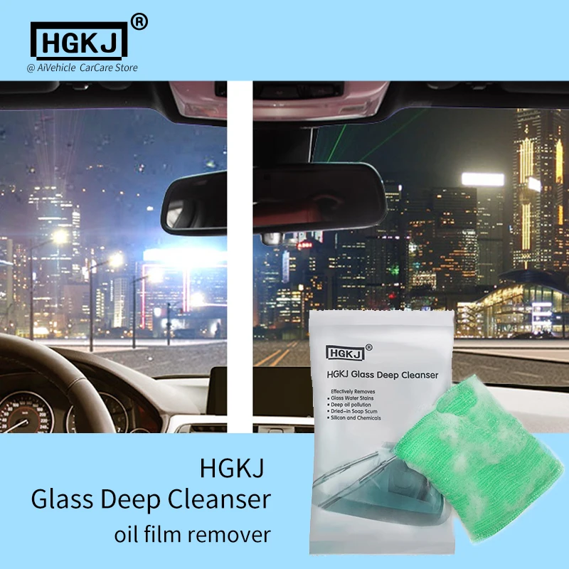 Limpiador profundo de vidrio HGKJ, removedor de película de aceite, limpieza de pulido químico, esponja de fregado para pintura de parabrisas de coche, eliminación de arañazos
