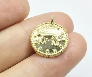 16k gold Eruifa 20 шт 15 мм Леопардовый принт Монета Золото/Посеребренная цинковая водвеска из сплава ювелирные изделия DIY ожерелье 2 цвета - Окраска металла: 16k gold