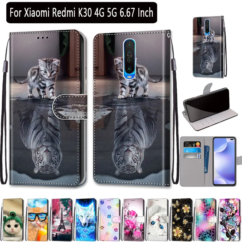 Чехол-Кошелек для Xiaomi Redmi K30 4G чехол телефона флип-чехол кожаный Xiaom 5G PU с