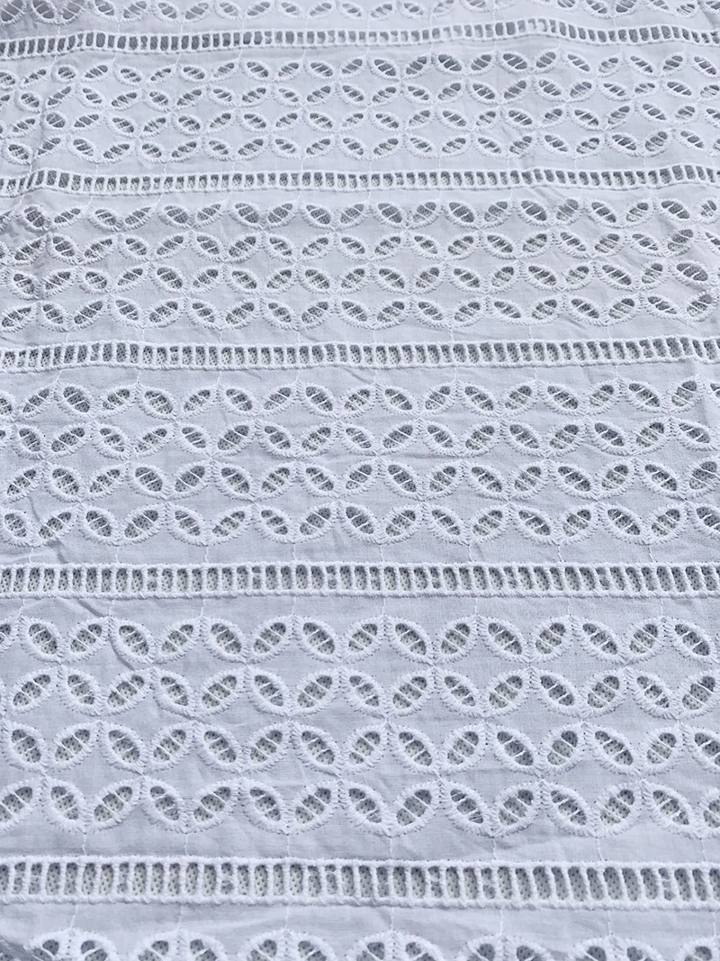 Чистый белый шнур хлопковая кружевная ткань для летнего платья швейная швейной