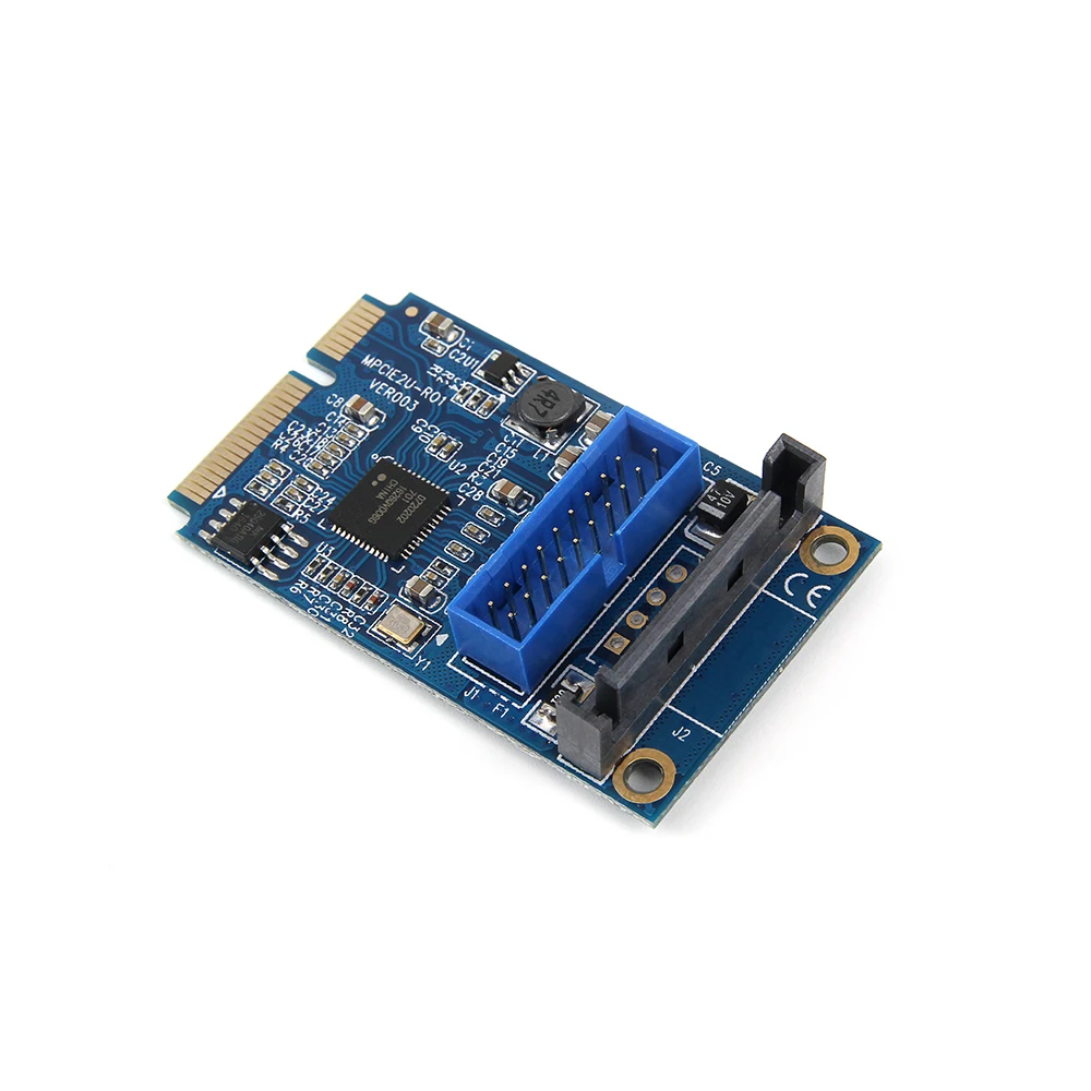 Mini PCI E до 19 pin USB 3.0 5 гбит/с двойной SATA USB3.0 мини адаптер расширения карты|Платы