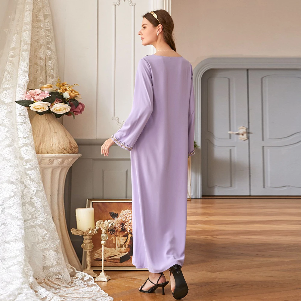 Женское платье-хиджаб Abaya фиолетовое из Турции и в Европейском стиле платья для